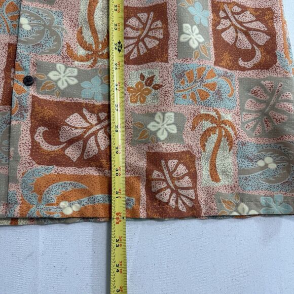Cintas Uniform Palms Leaves Pastel Hawaiian Shirt size XL 54 x 31 Mens Polyester - Picture 5 of 6